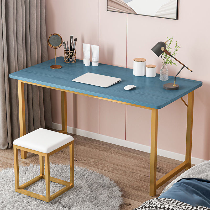 Scrivania rettangolare da ufficio glam di scrittura in legno con gambe metalliche