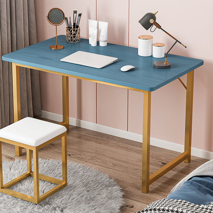 Scrivania rettangolare da ufficio glam di scrittura in legno con gambe metalliche