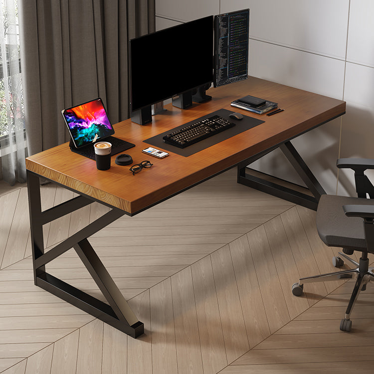 Tavolo da laptop rettangolare rettangolare da scrivania in legno massiccio contemporaneo