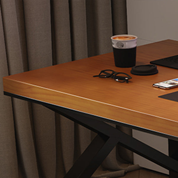 Tavolo da laptop rettangolare rettangolare da scrivania in legno massiccio contemporaneo