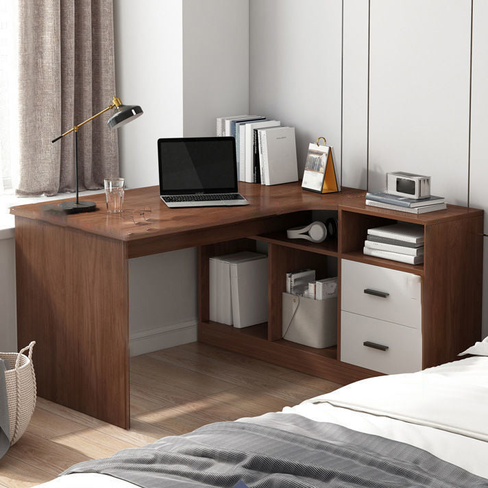 Contemporary Home Credenza Desk Rectangular Wooden Writing Desk 47.2"L x 19.7"W x 29.5"H Walnut Clearhalo 'furn' 'furn_office_desk' 'Furniture' 'Office Desks' 'Office Furniture' 'office_desk' 5759489