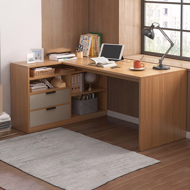 Contemporary Home Credenza Desk Rectangular Wooden Writing Desk 47.2"L x 32.3"W x 30.3"H Natural Clearhalo 'furn' 'furn_office_desk' 'Furniture' 'Office Desks' 'Office Furniture' 'office_desk' 5759501