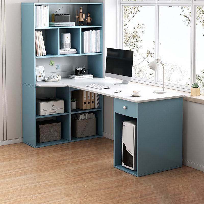 Contemporary Home Credenza Desk Rectangular Wooden Writing Desk 47.2"L x 23.6"W x 63"H Blue Clearhalo 'furn' 'furn_office_desk' 'Furniture' 'Office Desks' 'Office Furniture' 'office_desk' 5759505