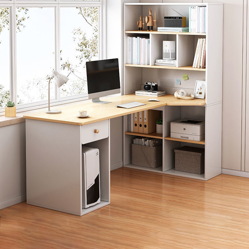 Contemporary Home Credenza Desk Rectangular Wooden Writing Desk 47.2"L x 23.6"W x 63"H Off-White Clearhalo 'furn' 'furn_office_desk' 'Furniture' 'Office Desks' 'Office Furniture' 'office_desk' 5759508