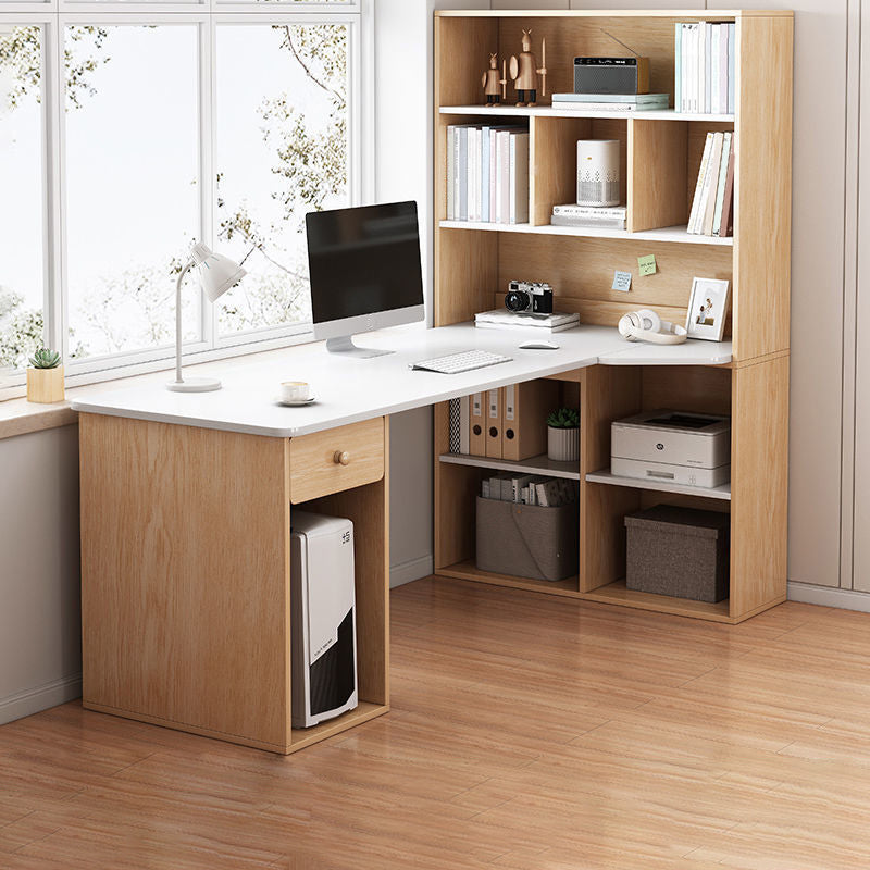 Contemporary Home Credenza Desk Rectangular Wooden Writing Desk 55.1"L x 31.5"W x 63"H Wood Clearhalo 'furn' 'furn_office_desk' 'Furniture' 'Office Desks' 'Office Furniture' 'office_desk' 5759512