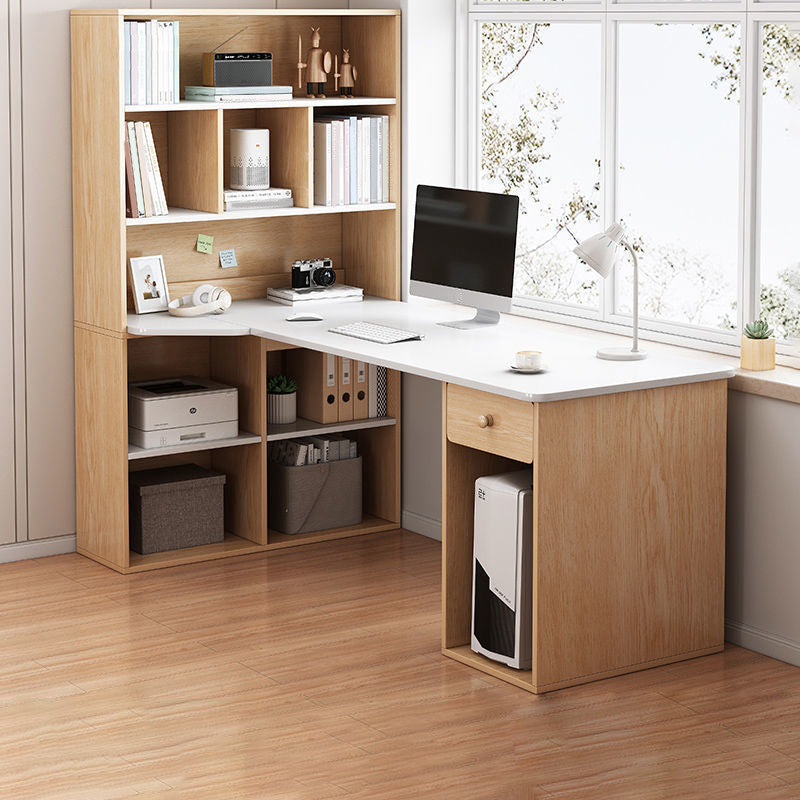 Contemporary Home Credenza Desk Rectangular Wooden Writing Desk 55.1"L x 31.5"W x 63"H Natural Clearhalo 'furn' 'furn_office_desk' 'Furniture' 'Office Desks' 'Office Furniture' 'office_desk' 5759513