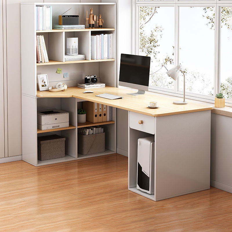 Contemporary Home Credenza Desk Rectangular Wooden Writing Desk 55.1"L x 31.5"W x 63"H White Clearhalo 'furn' 'furn_office_desk' 'Furniture' 'Office Desks' 'Office Furniture' 'office_desk' 5759515