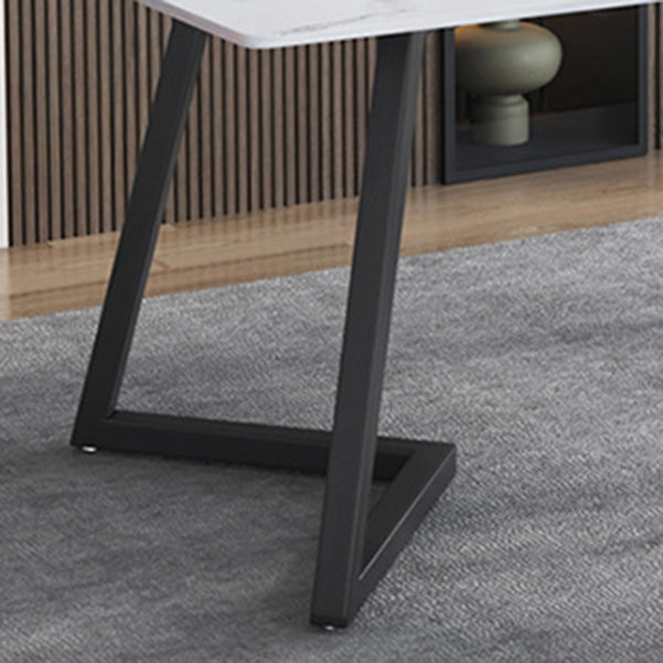 Escritorio de escritura de 29.5 "H escritorio de oficina contemporáneo con patas de metal