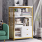 Modern Metal Book Shelf Home Open Back Bookcase with Shelves Clearhalo 'Bookcases' 'furn' 'furn_bookcases' 'Furniture' 'Office Furniture' 5759762