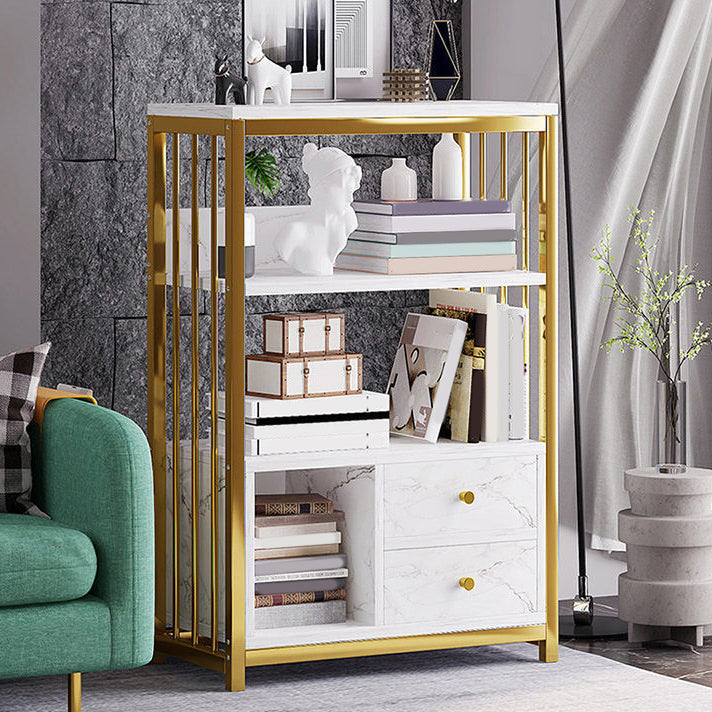 Modern Metal Book Shelf Home Open Back Bookcase with Shelves Clearhalo 'Bookcases' 'furn' 'furn_bookcases' 'Furniture' 'Office Furniture' 5759762