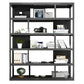 Modern Metal Book Shelf Home Open Back Bookcase with Shelves 47.2"L x 11.8"W x 70.1"H Black Clearhalo 'Bookcases' 'furn' 'furn_bookcases' 'Furniture' 'Office Furniture' 5759763