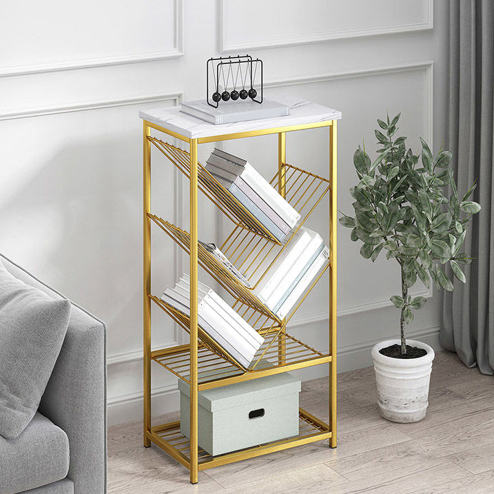 Modern Metal Book Shelf Home Open Back Bookcase with Shelves Clearhalo 'Bookcases' 'furn' 'furn_bookcases' 'Furniture' 'Office Furniture' 5759764
