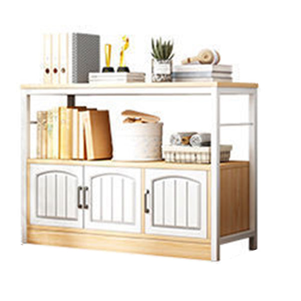 Modern Metal Book Shelf Home Open Back Bookcase with Shelves 47"L x 13"W x 31"H Natural Clearhalo 'Bookcases' 'furn' 'furn_bookcases' 'Furniture' 'Office Furniture' 5759765