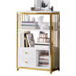 Modern Metal Book Shelf Home Open Back Bookcase with Shelves 24"L x 12"W x 31"H Gold Clearhalo 'Bookcases' 'furn' 'furn_bookcases' 'Furniture' 'Office Furniture' 5759766