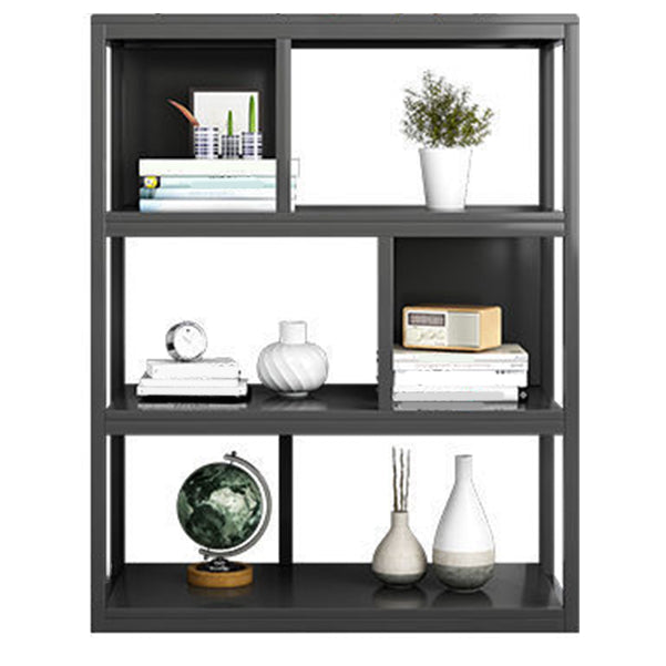 Modern Metal Book Shelf Home Open Back Bookcase with Shelves 15.7"L x 9.4"W x 42.5"H Black Clearhalo 'Bookcases' 'furn' 'furn_bookcases' 'Furniture' 'Office Furniture' 5759774