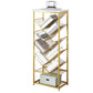Modern Metal Book Shelf Home Open Back Bookcase with Shelves 15.7"L x 9.8"W x 50.4"H Gold Clearhalo 'Bookcases' 'furn' 'furn_bookcases' 'Furniture' 'Office Furniture' 5759781
