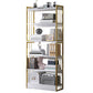Modern Metal Book Shelf Home Open Back Bookcase with Shelves 23.6"L x 9.4"W x 59.1"H White Clearhalo 'Bookcases' 'furn' 'furn_bookcases' 'Furniture' 'Office Furniture' 5759783