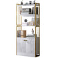 Modern Metal Book Shelf Home Open Back Bookcase with Shelves 23.6"L x 9.4"W x 59.1"H Gold Clearhalo 'Bookcases' 'furn' 'furn_bookcases' 'Furniture' 'Office Furniture' 5759785