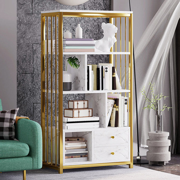 Modern Metal Book Shelf Home Open Back Bookcase with Shelves Clearhalo 'Bookcases' 'furn' 'furn_bookcases' 'Furniture' 'Office Furniture' 5759788
