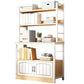 Modern Metal Book Shelf Home Open Back Bookcase with Shelves 31.5"L x 12.6"W x 62.2"H Natural Clearhalo 'Bookcases' 'furn' 'furn_bookcases' 'Furniture' 'Office Furniture' 5759790