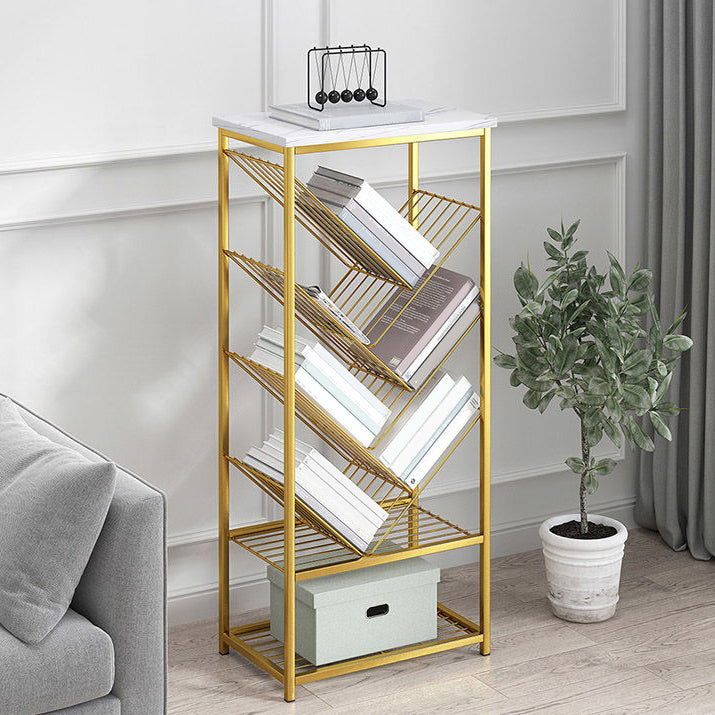 Modern Metal Book Shelf Home Open Back Bookcase with Shelves Clearhalo 'Bookcases' 'furn' 'furn_bookcases' 'Furniture' 'Office Furniture' 5759791
