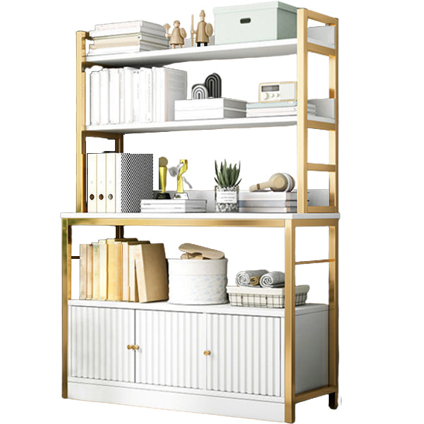 Modern Metal Book Shelf Home Open Back Bookcase with Shelves 47"L x 13"W x 62"H Gold Clearhalo 'Bookcases' 'furn' 'furn_bookcases' 'Furniture' 'Office Furniture' 5759792