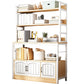 Modern Metal Book Shelf Home Open Back Bookcase with Shelves 47"L x 13"W x 62"H Natural Clearhalo 'Bookcases' 'furn' 'furn_bookcases' 'Furniture' 'Office Furniture' 5759793