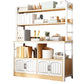 Modern Metal Book Shelf Home Open Back Bookcase with Shelves 55.1"L x 12.6"W x 62.2"H Natural Clearhalo 'Bookcases' 'furn' 'furn_bookcases' 'Furniture' 'Office Furniture' 5759794