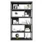 Modern Metal Book Shelf Home Open Back Bookcase with Shelves 23.6"L x 11.8"W x 70.1"H Black Clearhalo 'Bookcases' 'furn' 'furn_bookcases' 'Furniture' 'Office Furniture' 5759795
