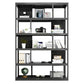 Modern Metal Book Shelf Home Open Back Bookcase with Shelves 31.5"L x 11.8"W x 70.1"H Black Clearhalo 'Bookcases' 'furn' 'furn_bookcases' 'Furniture' 'Office Furniture' 5759796