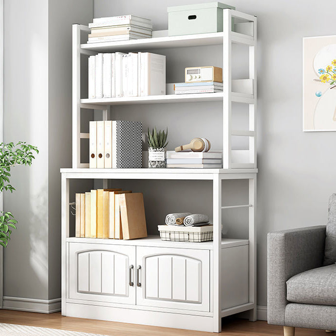 Modern Metal Book Shelf Home Open Back Bookcase with Shelves 31.5"L x 12.6"W x 62.2"H White Clearhalo 'Bookcases' 'furn' 'furn_bookcases' 'Furniture' 'Office Furniture' 5759802
