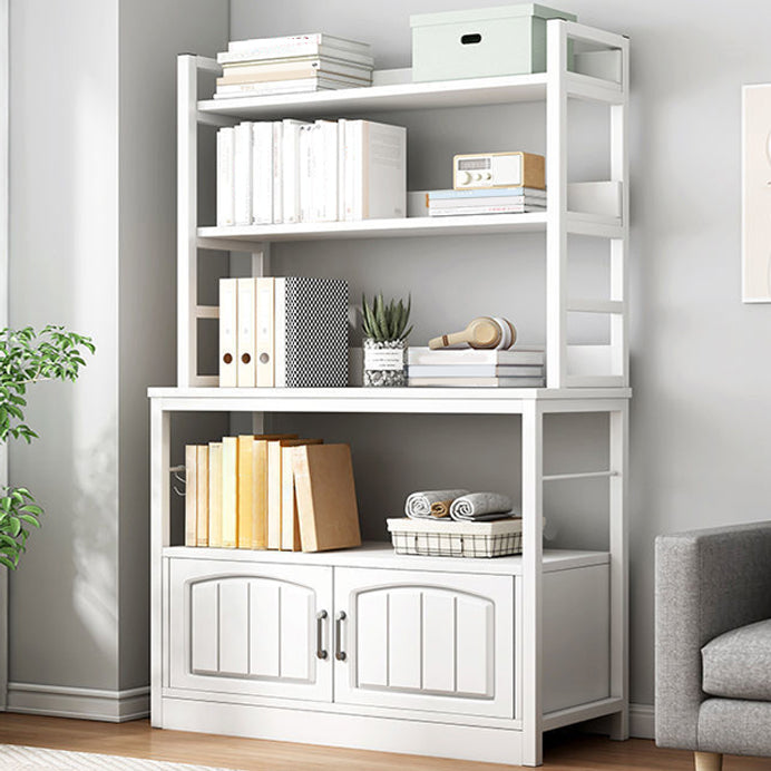 Modern Metal Book Shelf Home Open Back Bookcase with Shelves 39.4"L x 12.6"W x 62.2"H White Clearhalo 'Bookcases' 'furn' 'furn_bookcases' 'Furniture' 'Office Furniture' 5759804