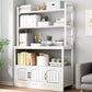 Modern Metal Book Shelf Home Open Back Bookcase with Shelves 47"L x 13"W x 62"H White Clearhalo 'Bookcases' 'furn' 'furn_bookcases' 'Furniture' 'Office Furniture' 5759806