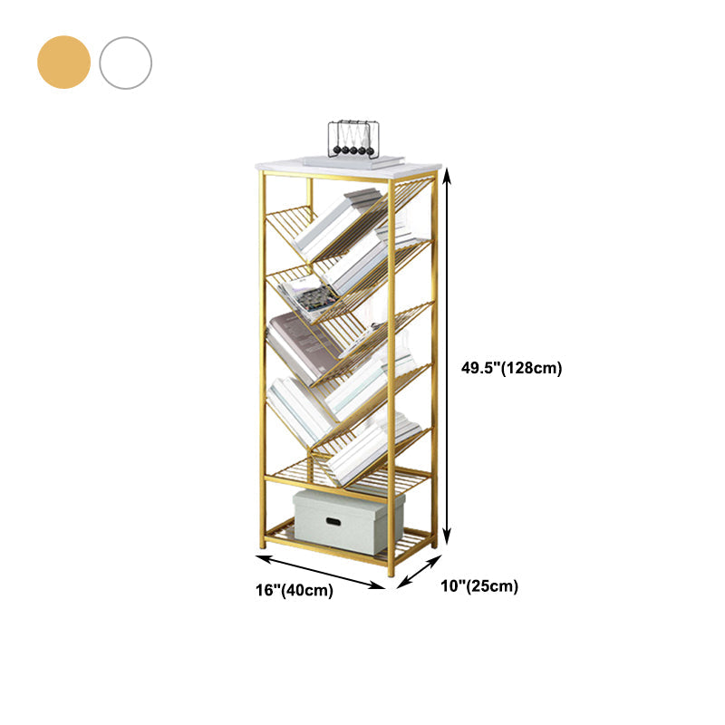Modern Metal Book Shelf Home Open Back Bookcase with Shelves Clearhalo 'Bookcases' 'furn' 'furn_bookcases' 'Furniture' 'Office Furniture' 5759809