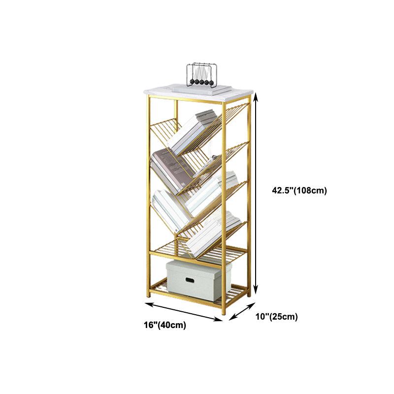 Modern Metal Book Shelf Home Open Back Bookcase with Shelves Clearhalo 'Bookcases' 'furn' 'furn_bookcases' 'Furniture' 'Office Furniture' 5759810