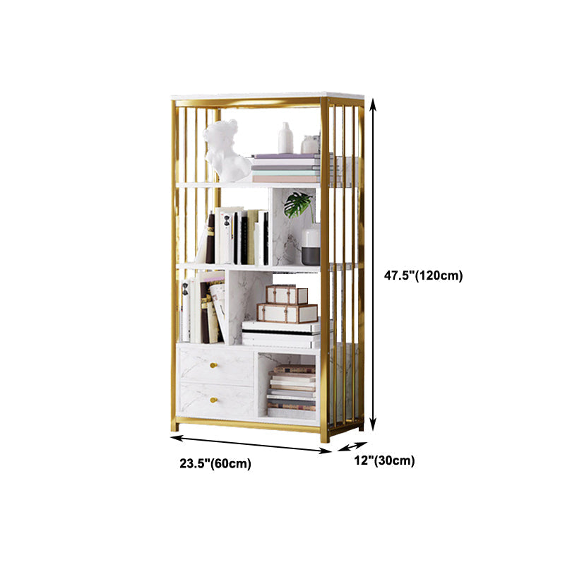 Modern Metal Book Shelf Home Open Back Bookcase with Shelves Clearhalo 'Bookcases' 'furn' 'furn_bookcases' 'Furniture' 'Office Furniture' 5759813
