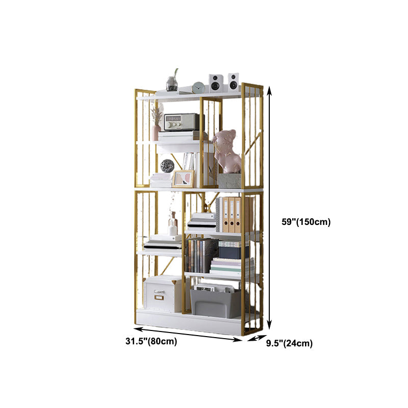 Modern Metal Book Shelf Home Open Back Bookcase with Shelves Clearhalo 'Bookcases' 'furn' 'furn_bookcases' 'Furniture' 'Office Furniture' 5759815