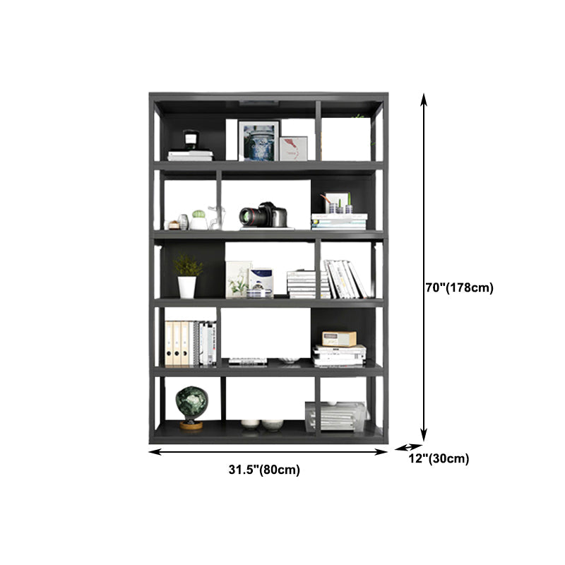 Modern Metal Book Shelf Home Open Back Bookcase with Shelves Clearhalo 'Bookcases' 'furn' 'furn_bookcases' 'Furniture' 'Office Furniture' 5759827