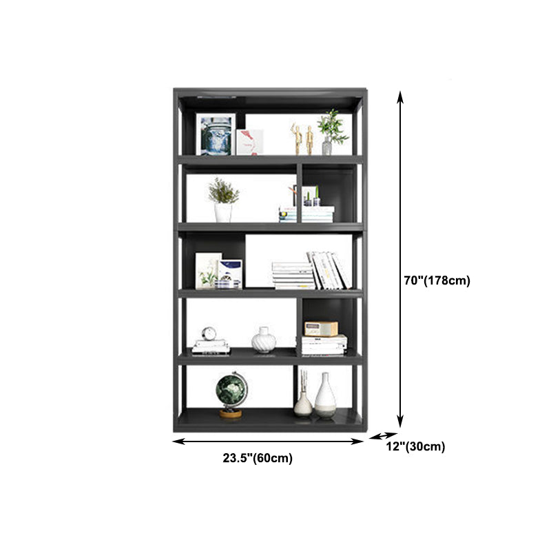 Modern Metal Book Shelf Home Open Back Bookcase with Shelves Clearhalo 'Bookcases' 'furn' 'furn_bookcases' 'Furniture' 'Office Furniture' 5759828