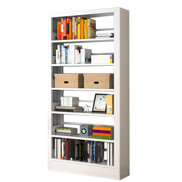 Urban Open Back Shelf Bookcase Standard Steel Bookshelf for Study Room White Clearhalo 'Bookcases' 'furn' 'furn_bookcases' 'Furniture' 'Office Furniture' 5759833