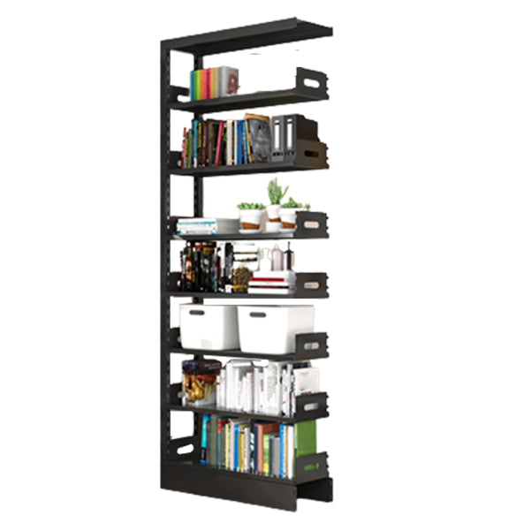 Urban Open Back Shelf Bookcase Standard Steel Bookshelf for Study Room Matte Black Clearhalo 'Bookcases' 'furn' 'furn_bookcases' 'Furniture' 'Office Furniture' 5759841