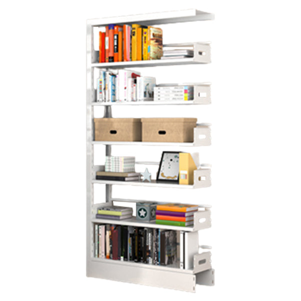 Urban Open Back Shelf Bookcase Standard Steel Bookshelf for Study Room Gloss White Clearhalo 'Bookcases' 'furn' 'furn_bookcases' 'Furniture' 'Office Furniture' 5759845