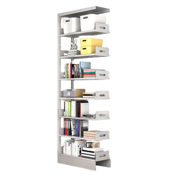 Urban Open Back Shelf Bookcase Standard Steel Bookshelf for Study Room Silver Gray Clearhalo 'Bookcases' 'furn' 'furn_bookcases' 'Furniture' 'Office Furniture' 5759850
