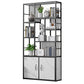 Contemporary 70.87" H Metal Shelf Open Bookcase for Living Room Black White Clearhalo 'Bookcases' 'furn' 'furn_bookcases' 'Furniture' 'Office Furniture' 5759883