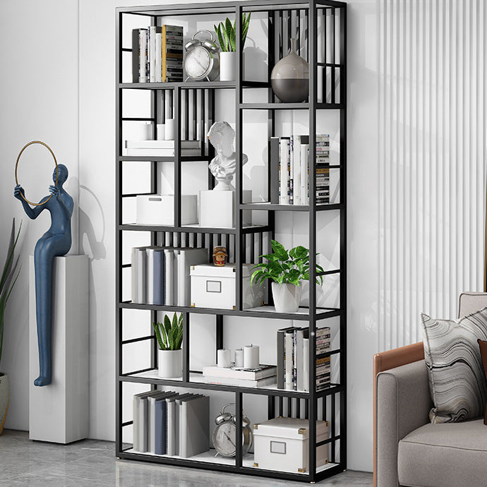 Contemporary 70.87" H Metal Shelf Open Bookcase for Living Room Clearhalo 'Bookcases' 'furn' 'furn_bookcases' 'Furniture' 'Office Furniture' 5759886