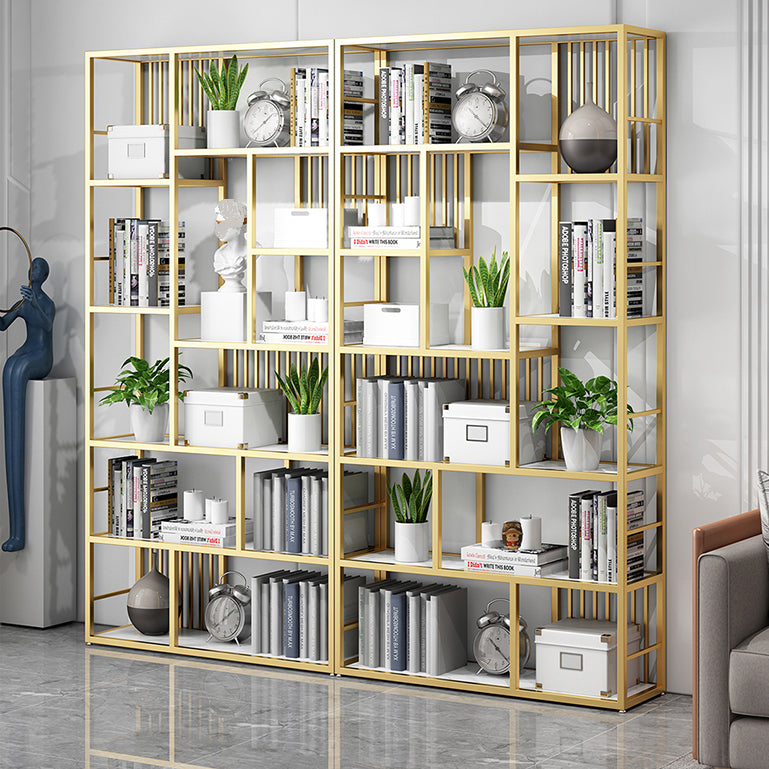 Contemporary 70.87" H Metal Shelf Open Bookcase for Living Room Clearhalo 'Bookcases' 'furn' 'furn_bookcases' 'Furniture' 'Office Furniture' 5759893