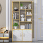 Contemporary 70.87" H Metal Shelf Open Bookcase for Living Room Clearhalo 'Bookcases' 'furn' 'furn_bookcases' 'Furniture' 'Office Furniture' 5759894
