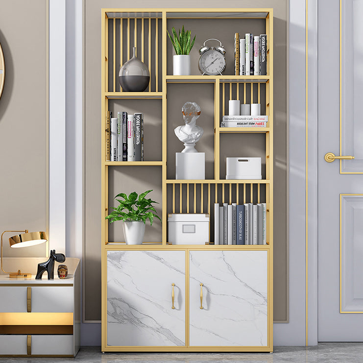 Contemporary 70.87" H Metal Shelf Open Bookcase for Living Room Clearhalo 'Bookcases' 'furn' 'furn_bookcases' 'Furniture' 'Office Furniture' 5759894