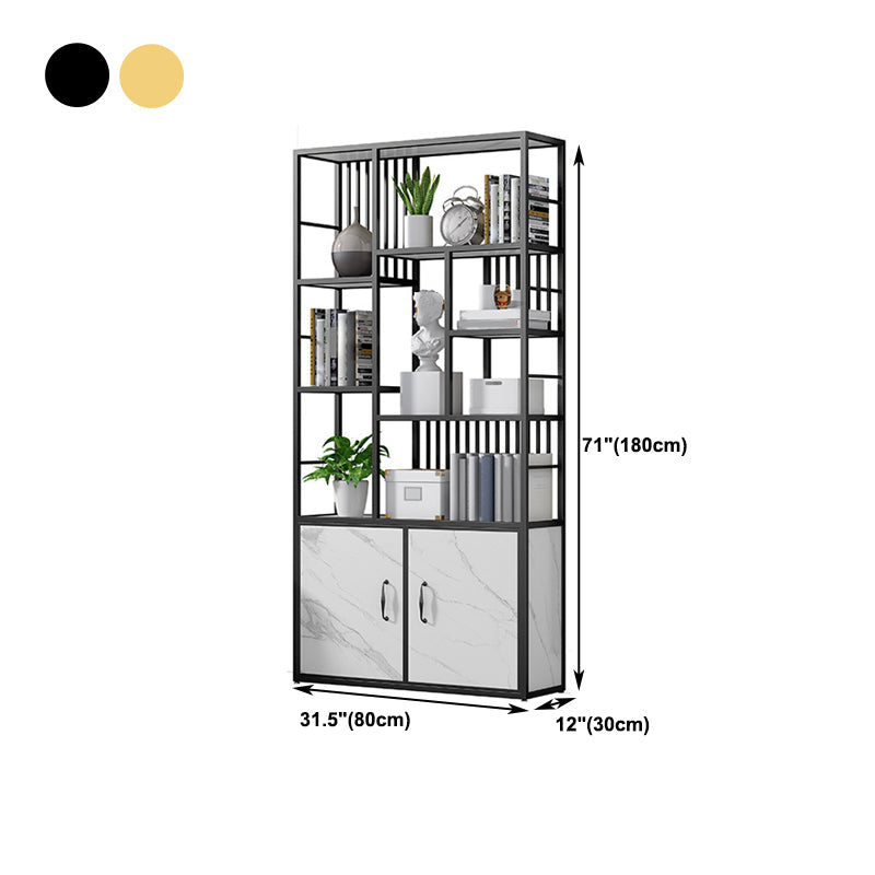 Contemporary 70.87" H Metal Shelf Open Bookcase for Living Room Clearhalo 'Bookcases' 'furn' 'furn_bookcases' 'Furniture' 'Office Furniture' 5759900
