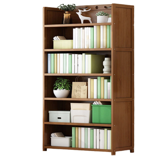 9.9" W Modern Bookcase Matte Finish Closed Back Bookshelf for Study Room 35.4"L x 9.8"W x 66.9"H Brown Clearhalo 'Bookcases' 'furn' 'furn_bookcases' 'Furniture' 'Office Furniture' 5759918